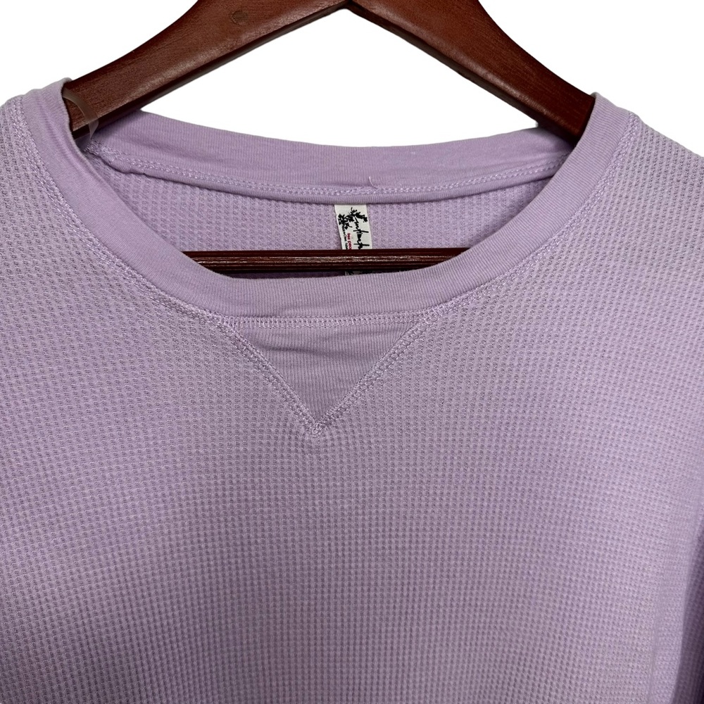 Free People Lavender Waffle Thermal Long Sleeve Top Size XS Intimately Free - Picture 7 of 11